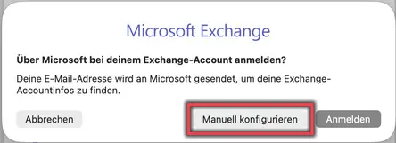view Manually configuring Microsoft Exchange