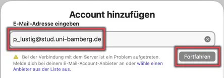 view Eingabe E-Mail-Adresse