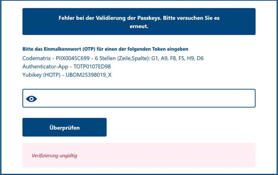 view Verification invalid