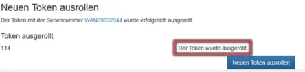 Ansicht Passkey erfolgreich ausgerollt