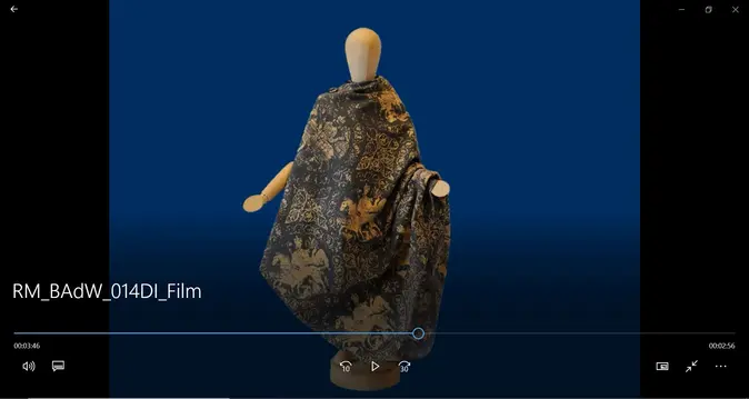 Screenshot des Reitermantels in virtueller Ausstellung 