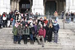 Group photo in front of Sacré Coeur. 