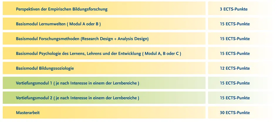Strukturgrafik Master Empirische Bildungsforschung