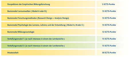 Strukturgrafik Master Empirische Bildungsforschung