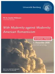 Poster for the guest lecture by PD Dr. Sascha Pöhlmann. In addition to the information about the guest lecture, it shows a big cloud illuminated by sunlight.