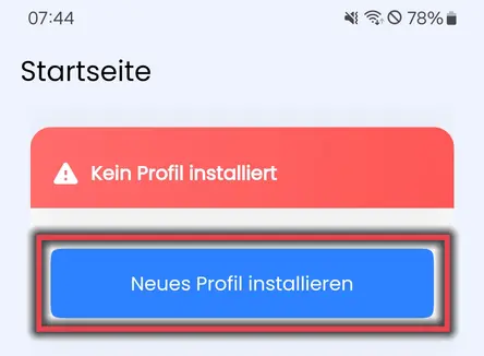 View installing the easyroam profile