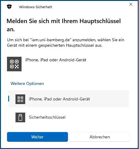 Figure 2: Notification about the security key