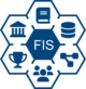 Logo des Bamberger FIS. Es zeigt eine schematische Darstellung des Forschungsinformationssystems