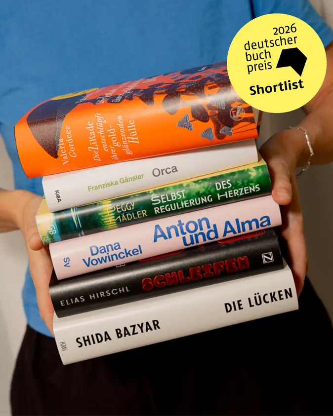 Shortlist Deutscher Buchpreis 2026, Cover der Bücher