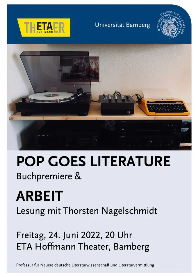 Plakat zur Buchpremiere "Pop goes literature"