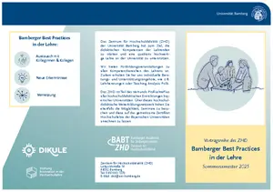 Flyer Bamberger Best Practices in der Lehre. Digitale Tools für selbstreguliertes Lernen und Planen
