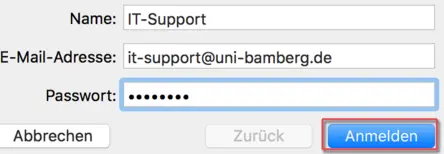 Aufgabenbezogenes E-Mail-Konto hinzufügen