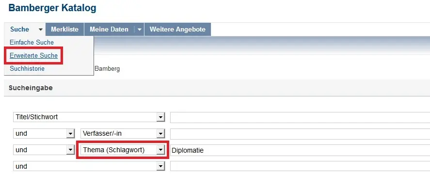 Index term search in the Online Catalogue