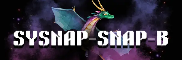Drache vor dem Schriftzug: SYSNAP-SNAP-B