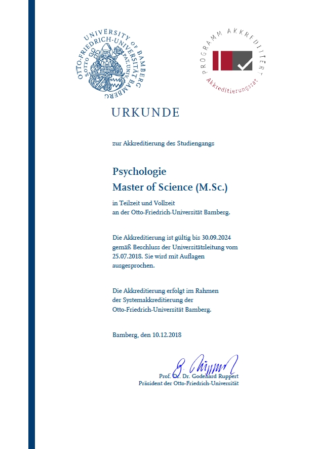 Master Psychologie - Otto-Friedrich-Universität Bamberg