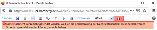 Warnung in der OWA (Outlook Web App)